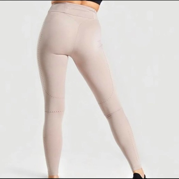 Gymshark Laser Cut Tights Taupe Medium - Picture 3 of 10